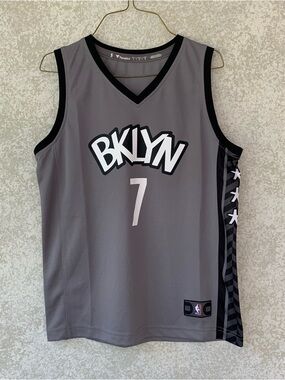Kevin Durant 7 Brooklyn Nets Authentic Gray Fanatics NBA Basketball Jersey Large